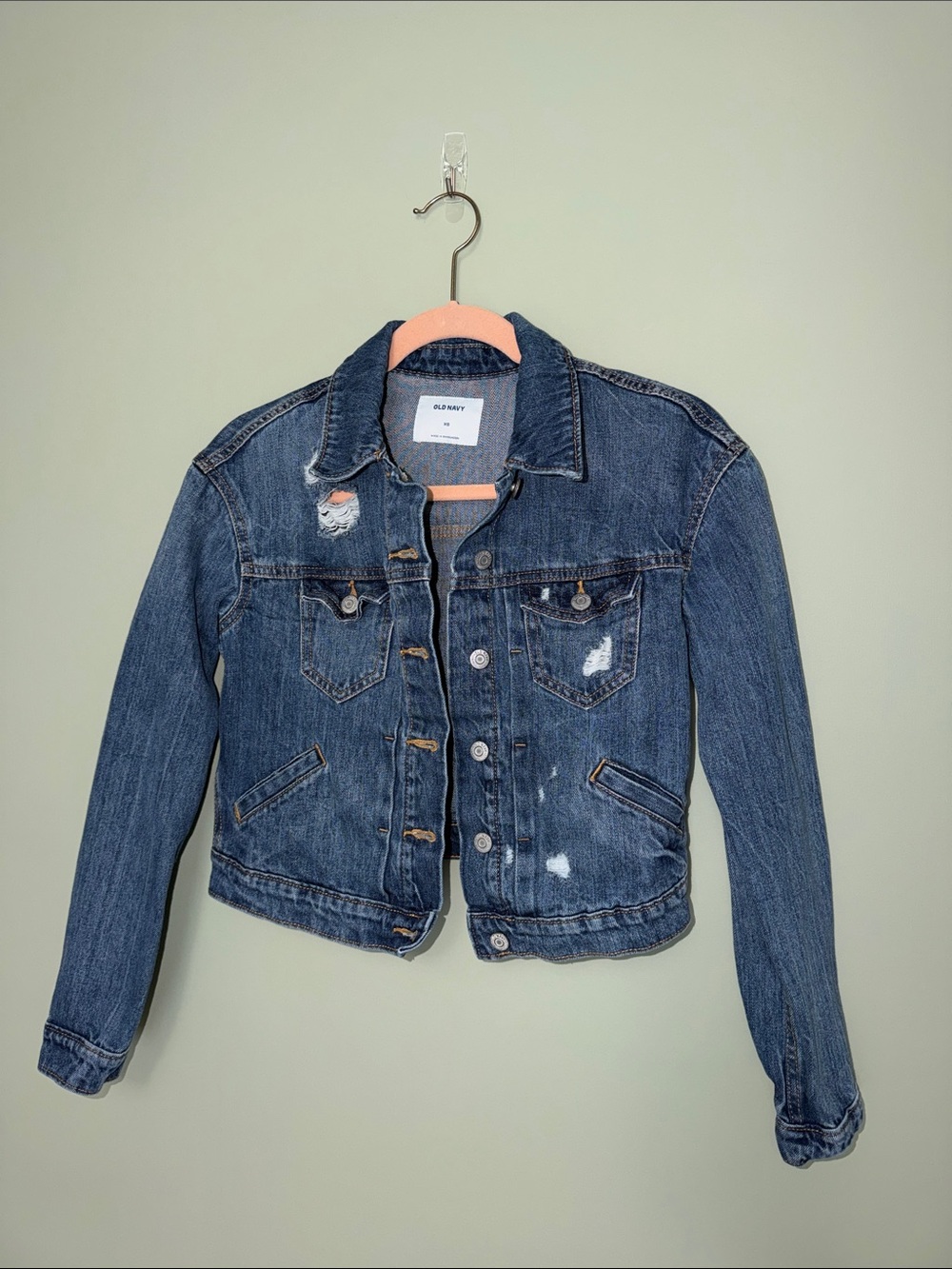 Old Navy Distressed Denim Jacket XS
